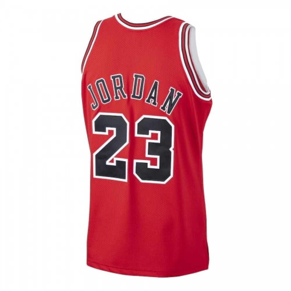 Men's Chicago Bulls Michael Jordan #23 Throwback Red 1997-98 Hardwood Classics Player - back view