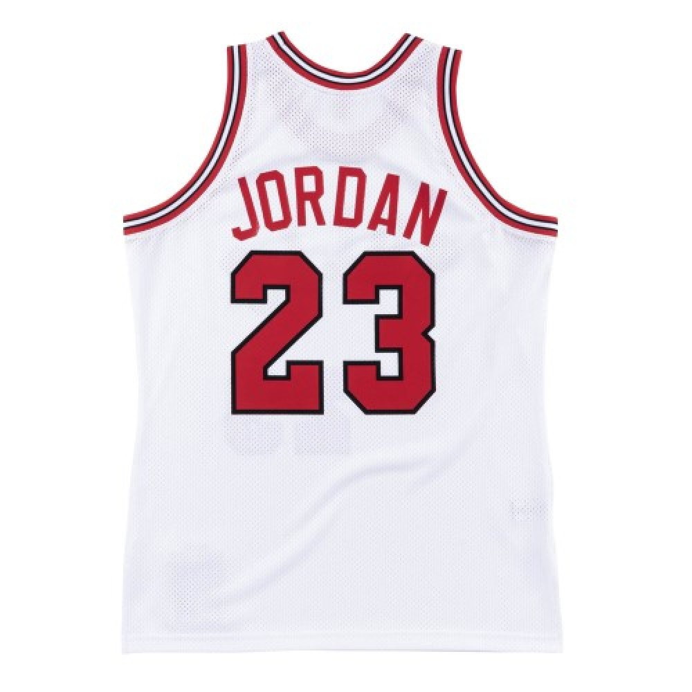 Men's Chicago Bulls Michael Jordan #23 Throwback White 1984-85 Hardwood Classics Player - back view
