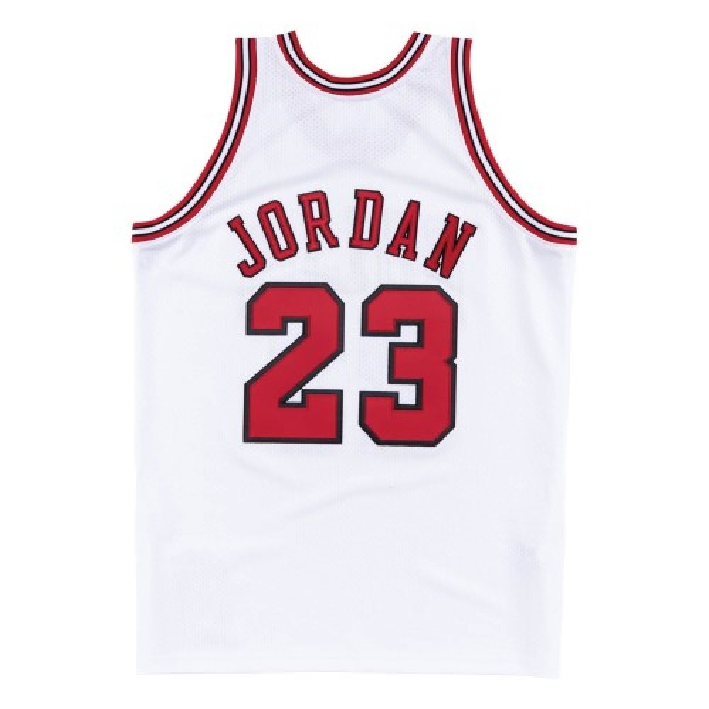 Men's Chicago Bulls Michael Jordan #23 Throwback White 1997-98 Hardwood Classics Player - back view