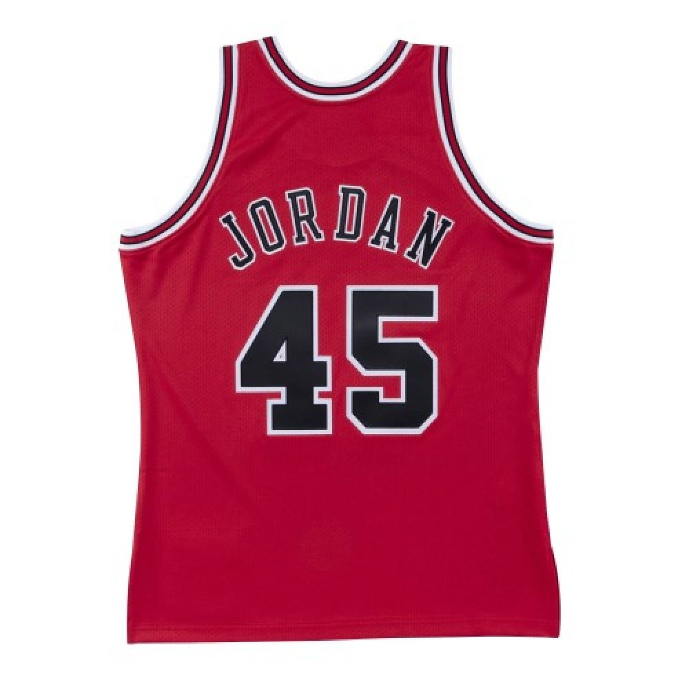 Men's Chicago Bulls Michael Jordan #45 Throwback Red 1994-95 Hardwood Classics - second front view