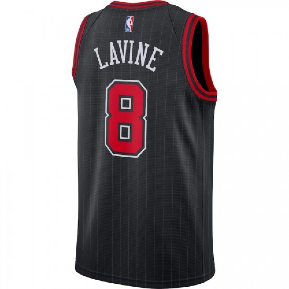 Men's Chicago Bulls Zach LaVine #8 Black 2020/21 Swingman Jersey Statement Edition - back view