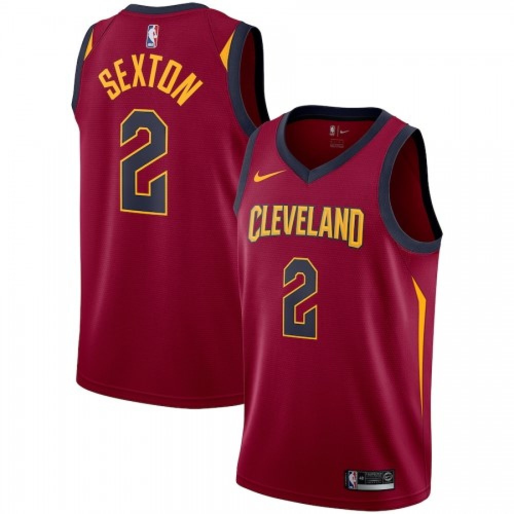 Men's Cleveland Cavaliers Collin Sexton #2 Wine Swingman Jersey Icon Edition - front view