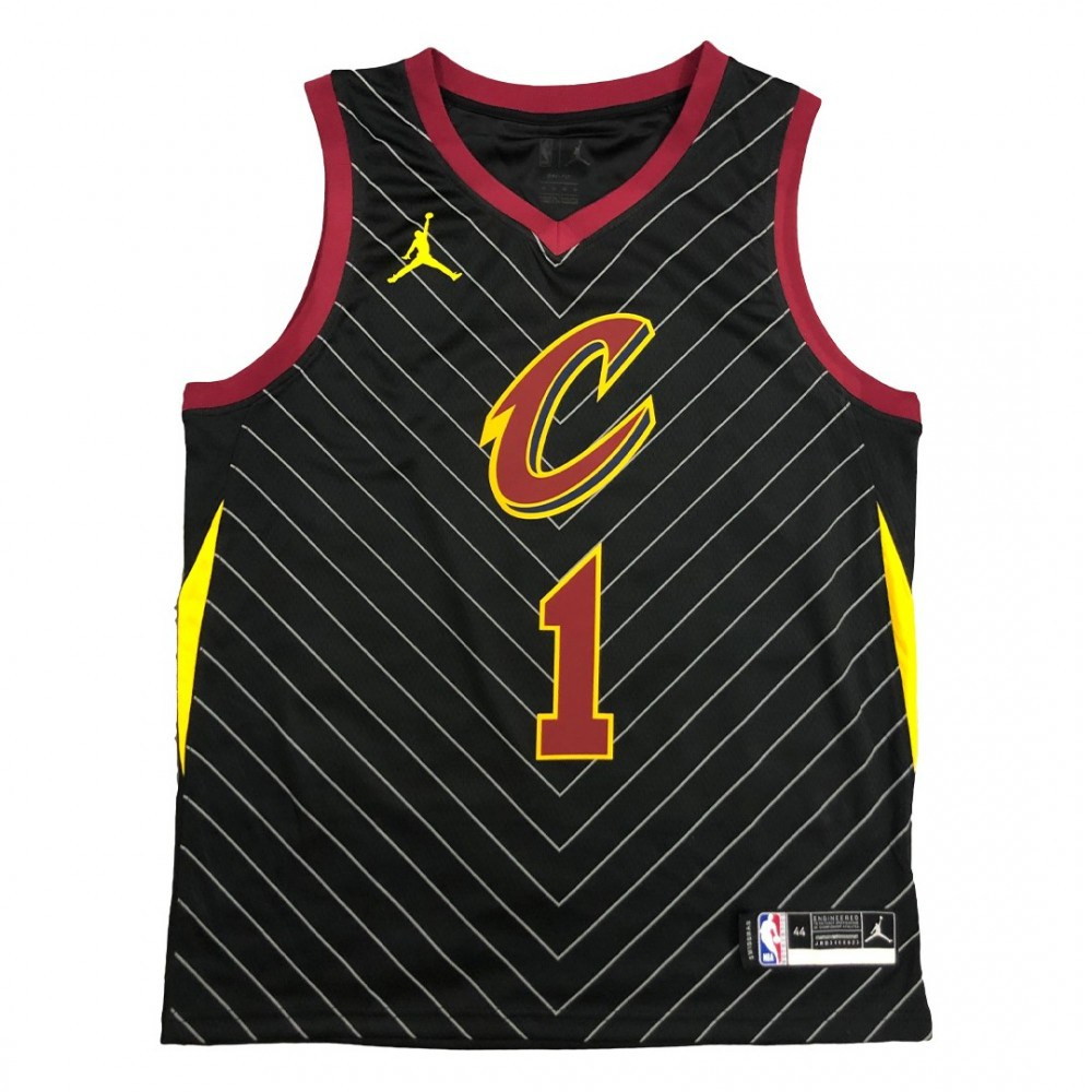 Men's Cleveland Cavaliers Derrick Rose #1 Black Swingman Jersey Statement Edition - front view