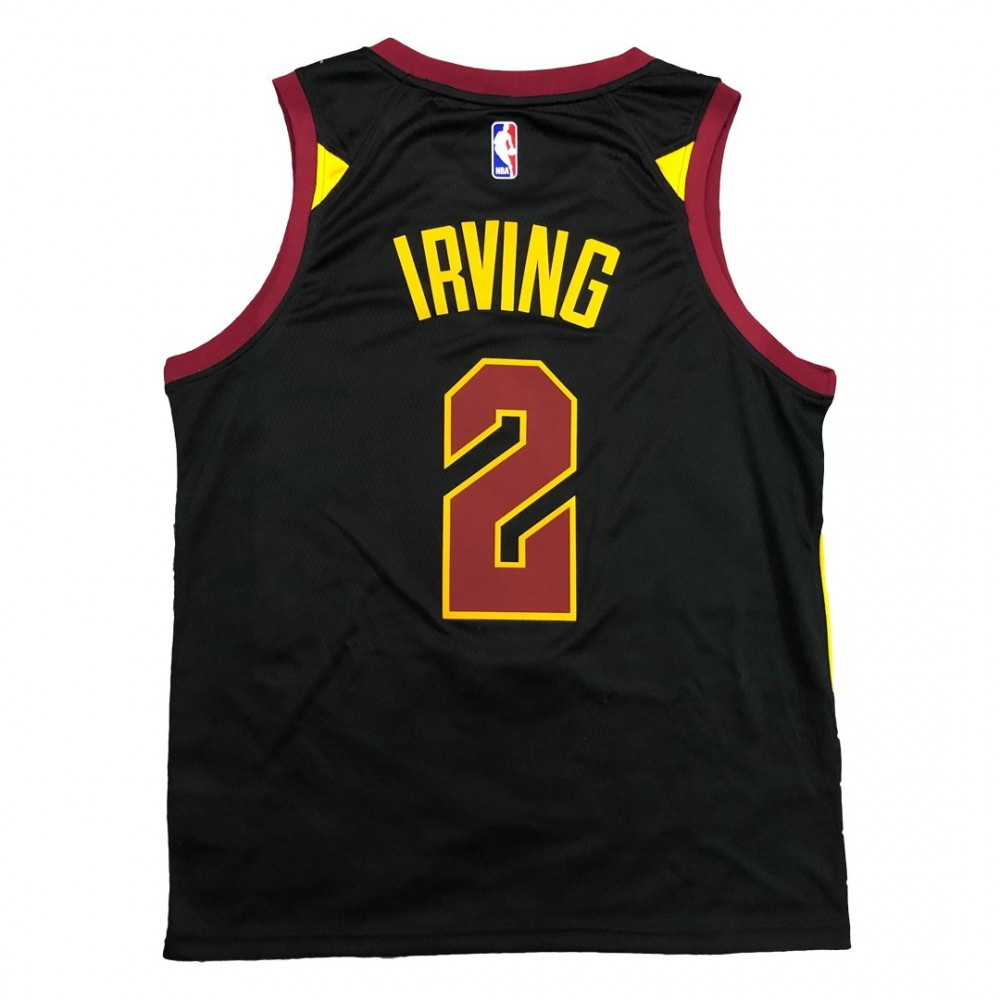 Men's Cleveland Cavaliers Kyrie Irving #2 Black Swingman Jersey Statement Edition - back view