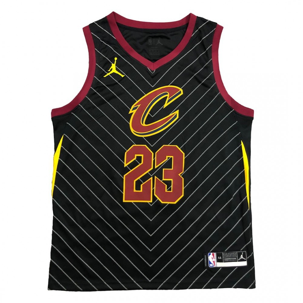 Men's Cleveland Cavaliers Lebron James #23 Black Swingman Jersey Statement Edition - front view