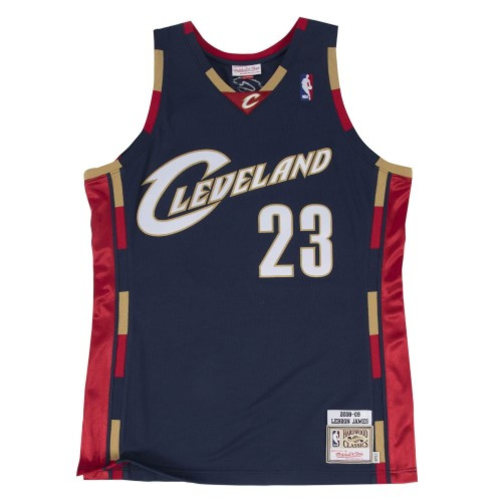 Men's Cleveland Cavaliers LeBron James #23 Throwback Navy 2008-09 Hardwood - second front view