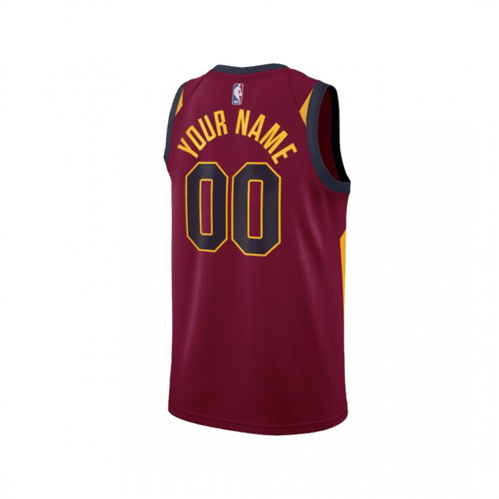 Men's Cleveland Cavaliers Wine Swingman Custom NBA Jersey Icon Edition - back view