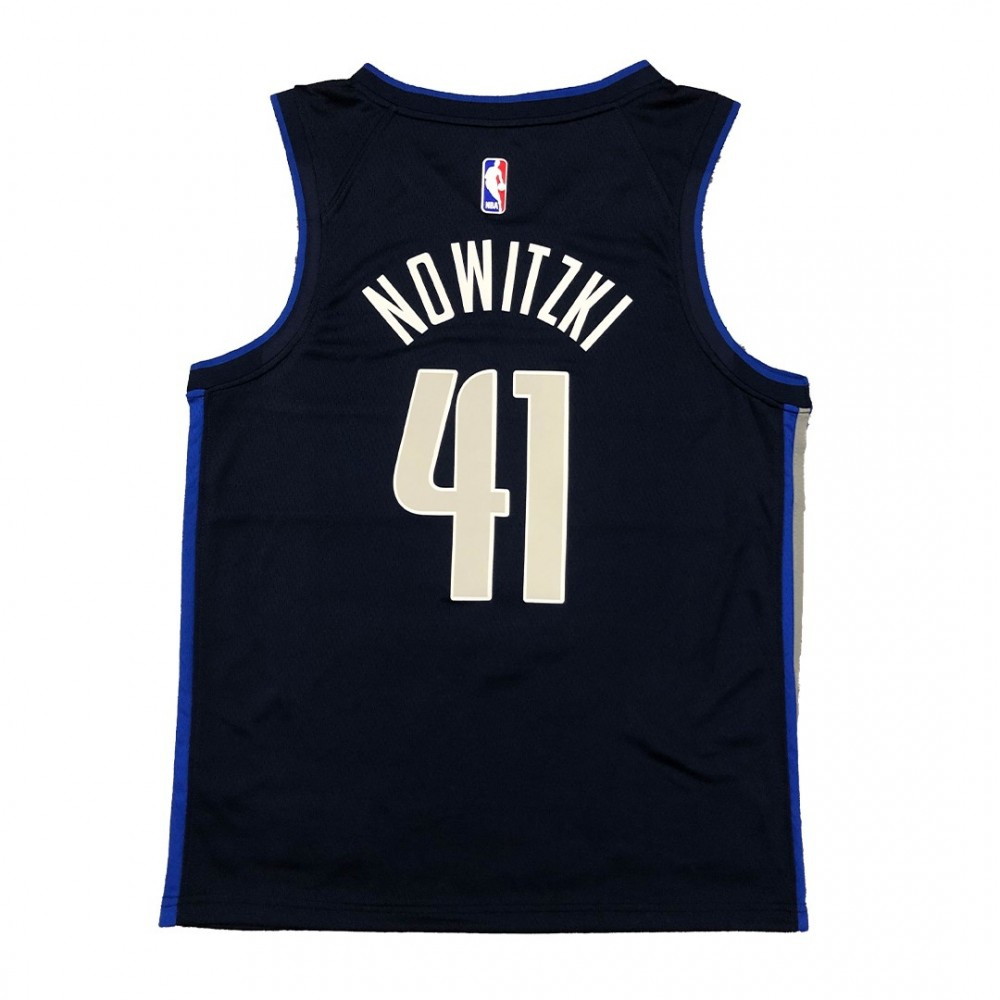 Men's Dallas Mavericks Dirk Nowitzki #41 Blue Swingman Jersey - back view
