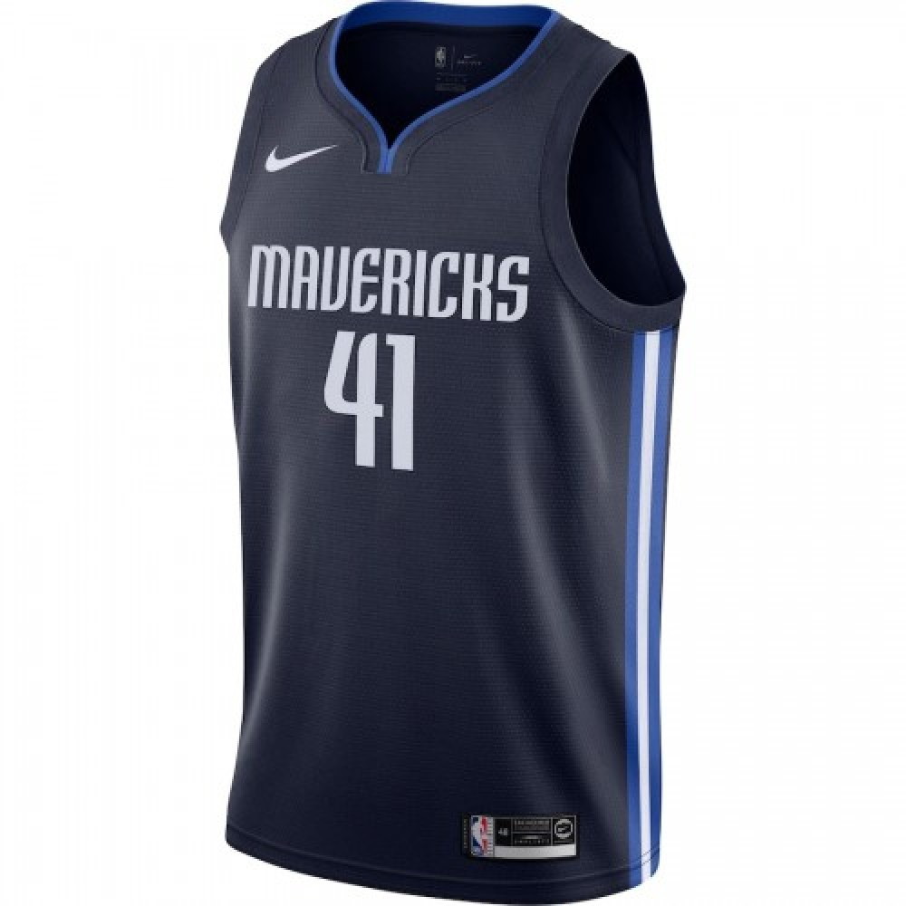 Men's Dallas Mavericks Dirk Nowitzki #41 Navy Finished Swingman Jersey - second front view