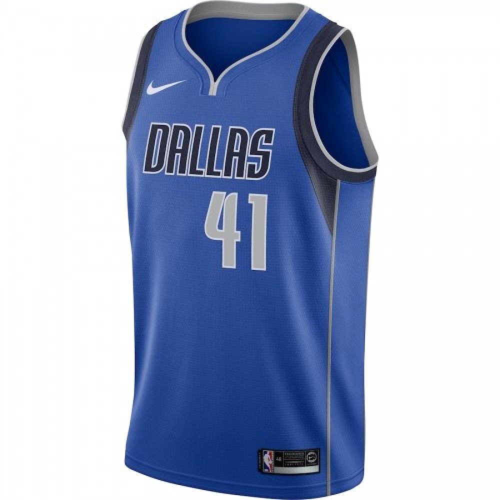 Men's Dallas Mavericks Dirk Nowitzki #41 Royal Swingman Jersey Icon Edition - second front view