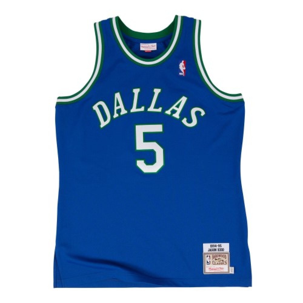 Men's Dallas Mavericks Jason Kidd #5 Throwback Blue 1994-95 Hardwood Classics - second front view