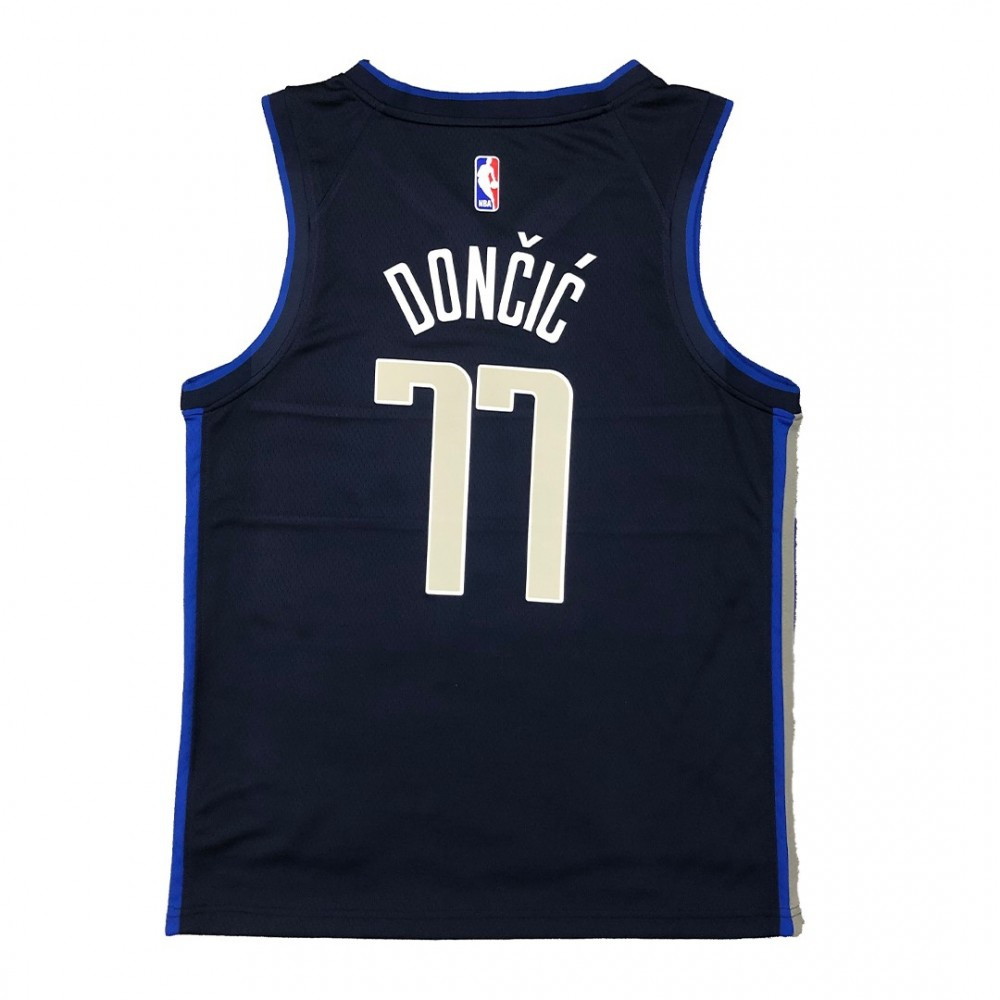 Men's Dallas Mavericks Luka Dončić #77 Navy Swingman Jersey - back view