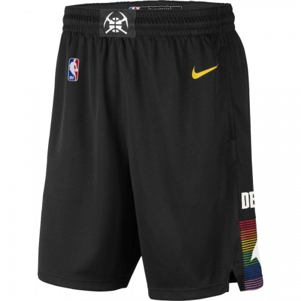 Men's Denver Nuggets Black 2019/20 Swingman Shorts City Edition - front view