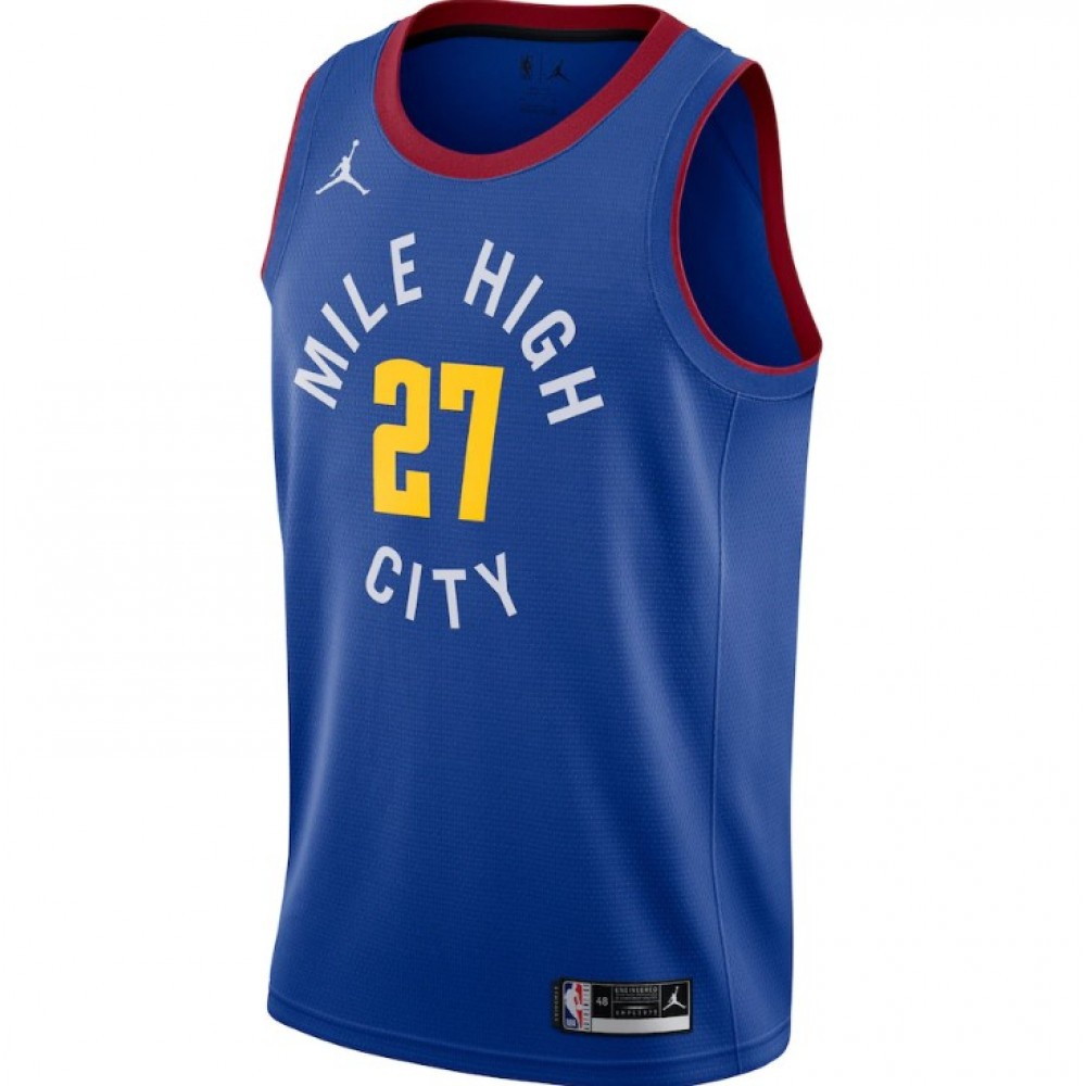 Men's Denver Nuggets Jamal Murray #27 Blue 2020/21 Swingman Jersey Statement - close-up detail 2