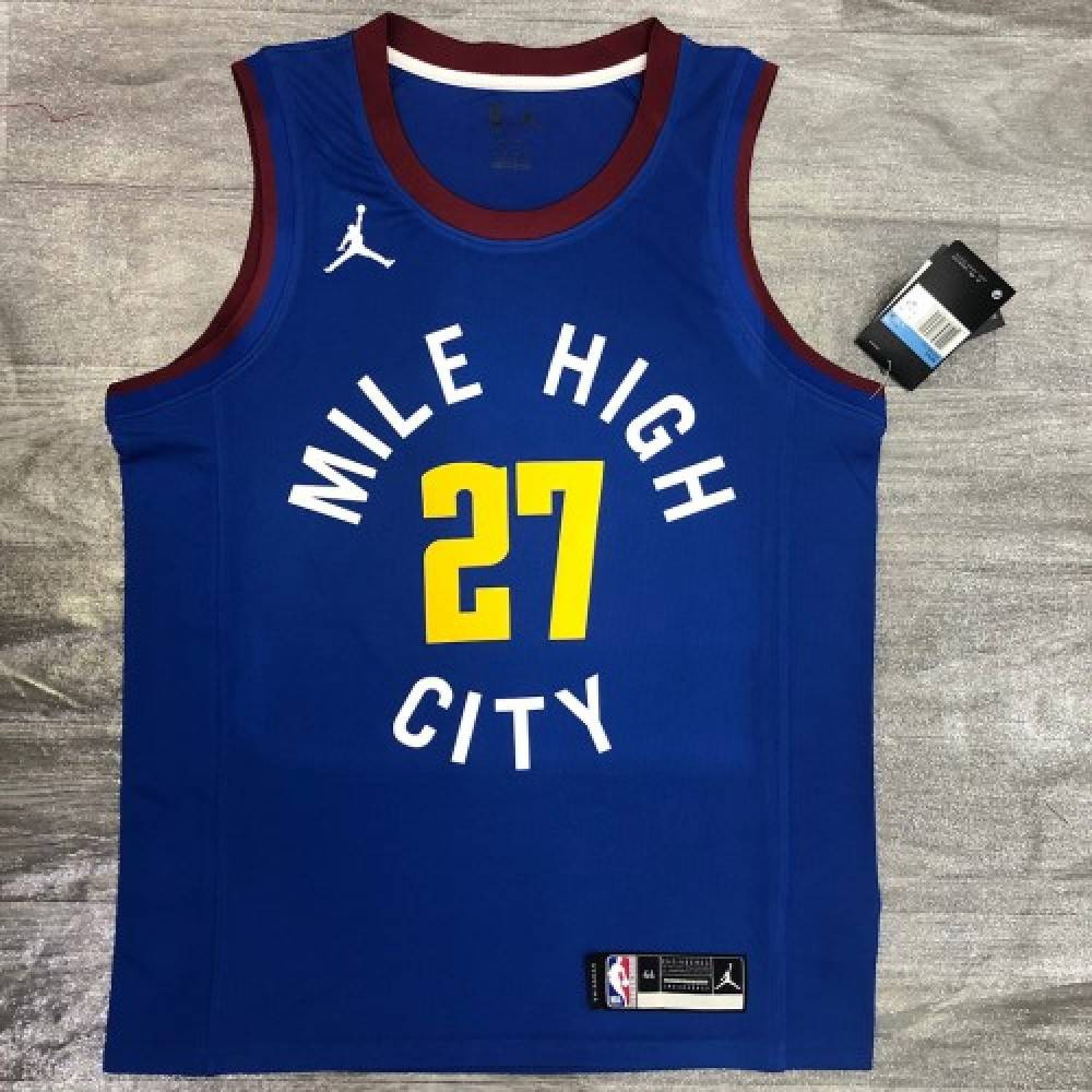Men's Denver Nuggets Jamal Murray #27 Blue 2020/21 Swingman Jersey Statement - second front view