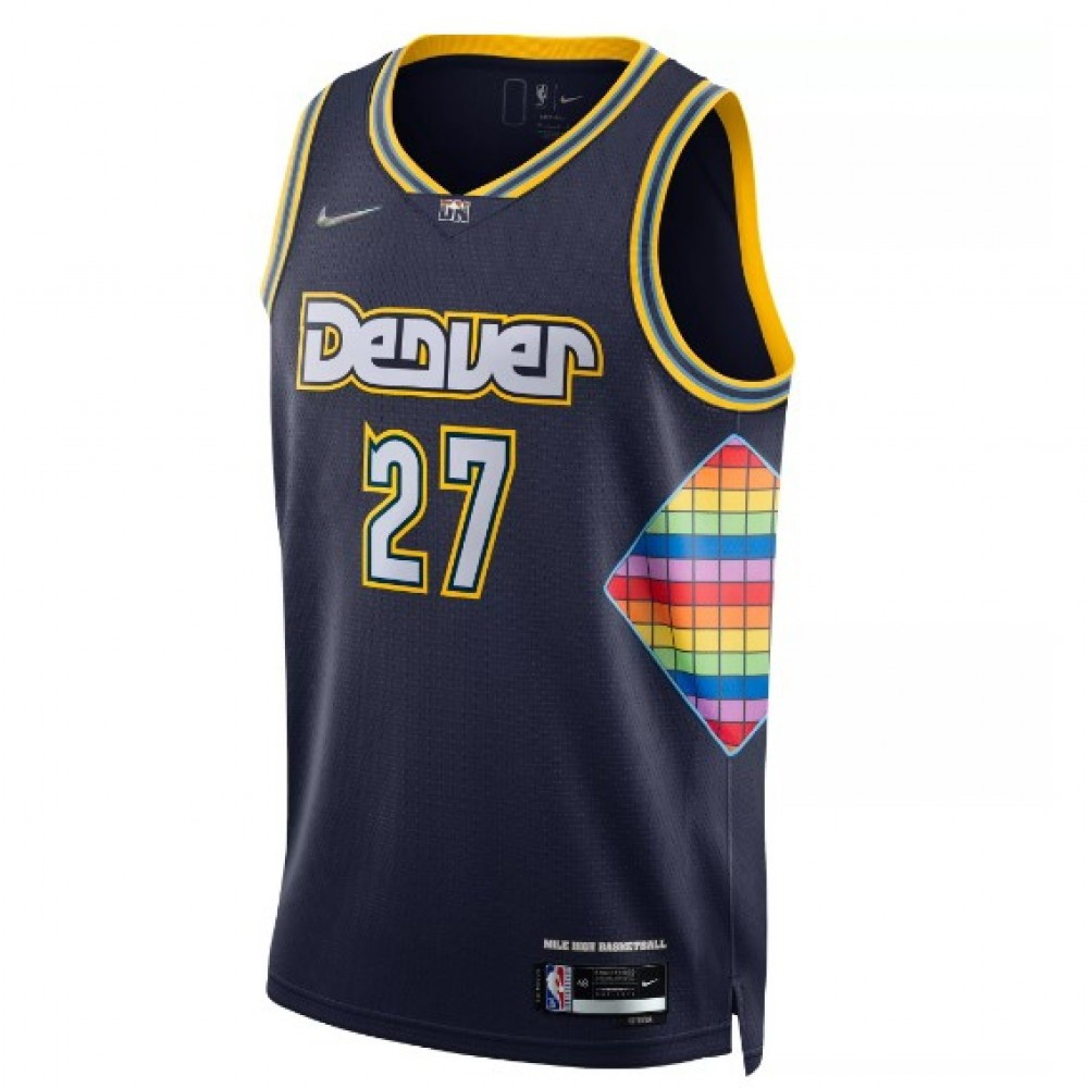 Men's Denver Nuggets Jamal Murray #27 Navy 2021/22 Swingman NBA Jersey City - second front view