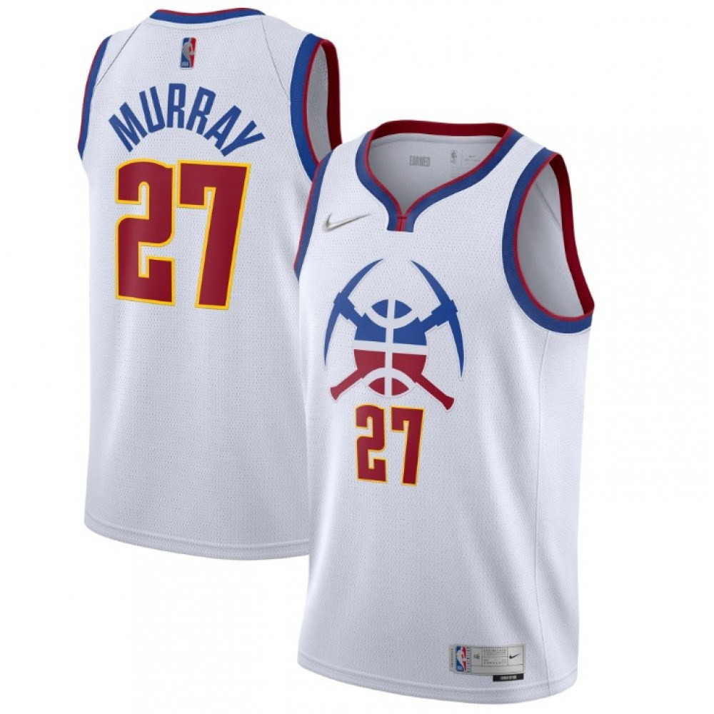 Men's Denver Nuggets Jamal Murray #27 White 2020/21 Swingman Player Jersey – Earned - front view
