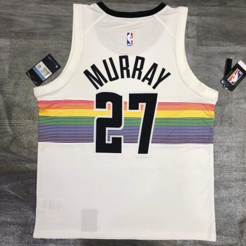 Men's Denver Nuggets Jamal Murray #27 White Swingman Player Jersey – City Edition - back view