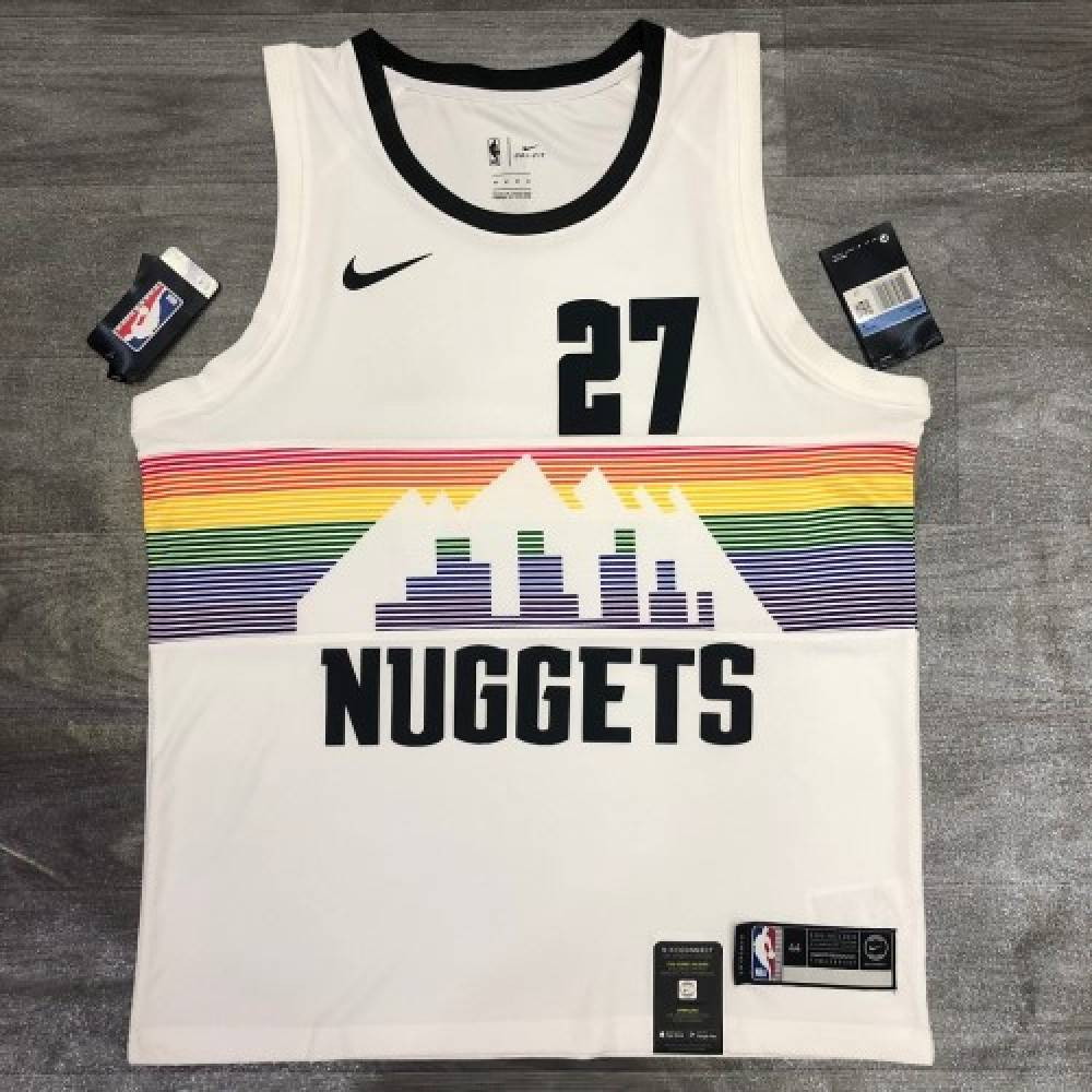 Men's Denver Nuggets Jamal Murray #27 White Swingman Player Jersey – City - second front view