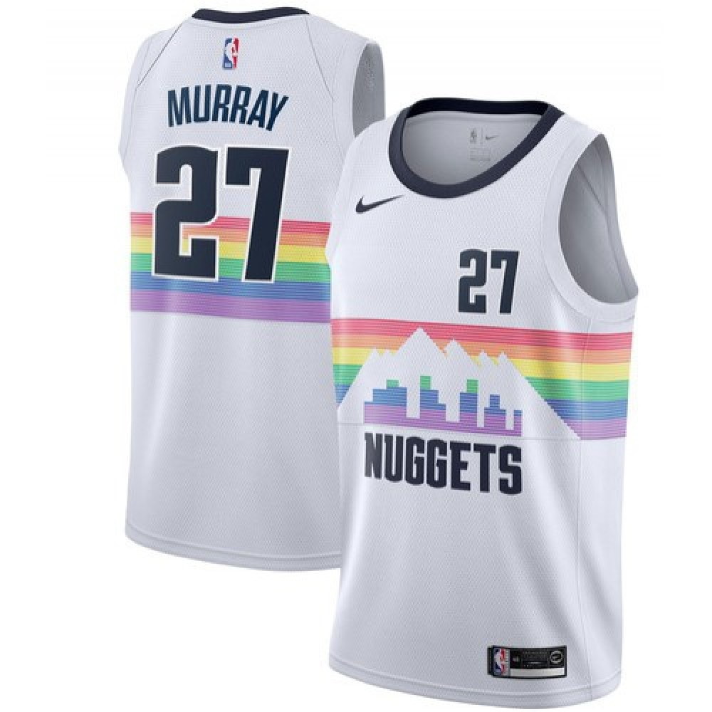 Men's Denver Nuggets Jamal Murray #27 White Swingman Player Jersey – City Edition - front view