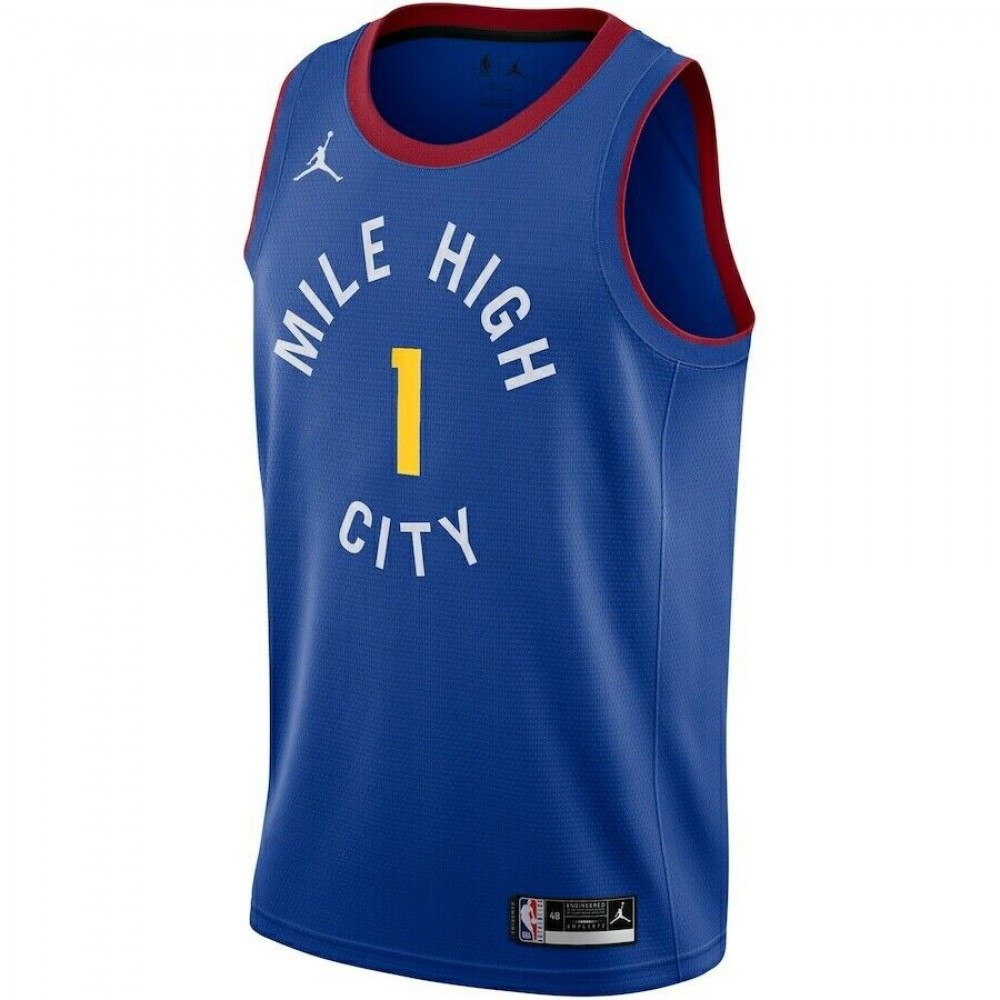 Men's Denver Nuggets Michael Porter Jr. #1 Blue 2020/21 Swingman Jersey Statement - back view