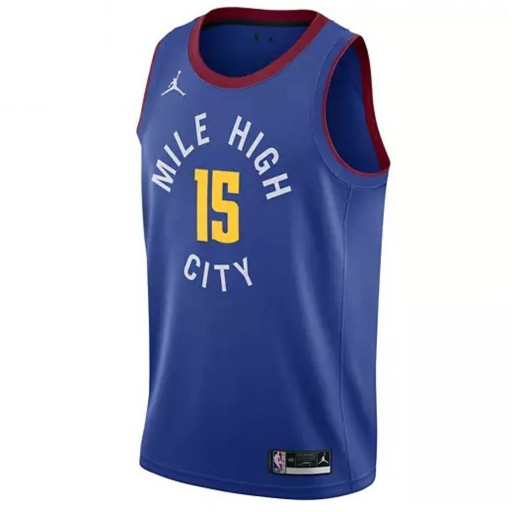 Men's Denver Nuggets Nikola Jokić #15 Blue 2020/21 Swingman Jersey Statement Edition - back view