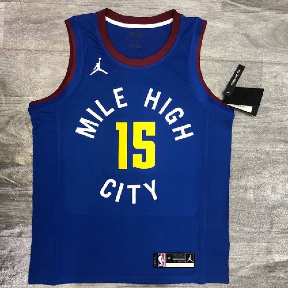 Men's Denver Nuggets Nikola Jokić #15 Blue 2020/21 Swingman Jersey Statement - second front view