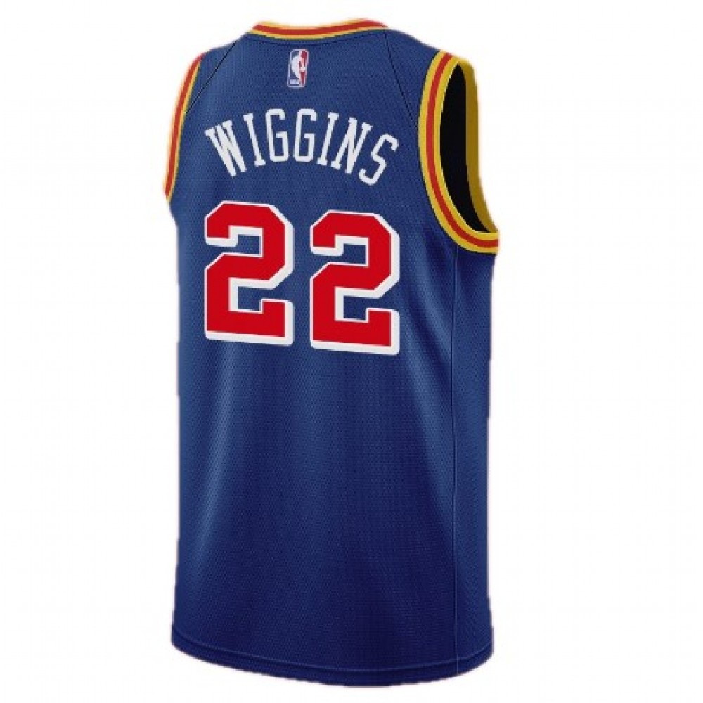 Men's Golden State Warriors Andrew Wiggins #22 Blue 2021/22 75th Anniversary - second front view