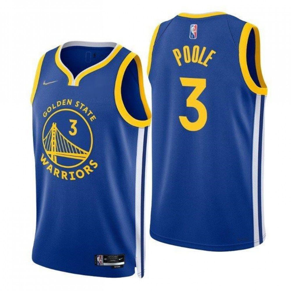 Men's Golden State Warriors Jordan Poole #3 Royal 2021/22 Swingman Jersey Icon Edition - front view