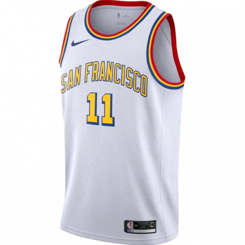 Men's Golden State Warriors Klay Thompson #11 White Classics Swingman Jersey Classic - back view