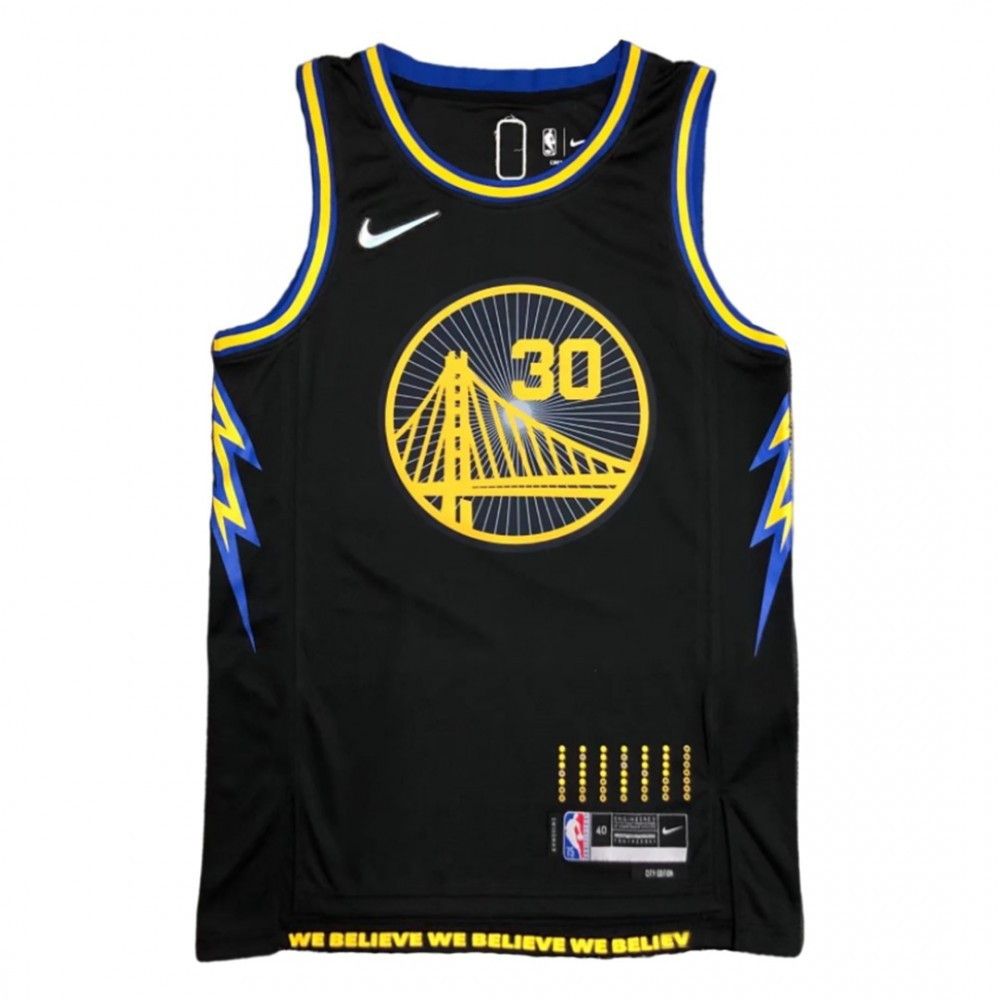Men's Golden State Warriors Stephen Curry #30 Black 2021/22 Swingman Jersey - second front view
