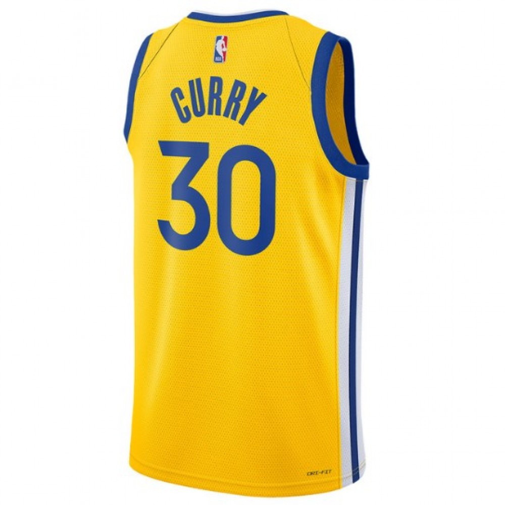 Men's Golden State Warriors Stephen Curry #30 Gold 2020/21 Swingman Jersey - close-up detail 2