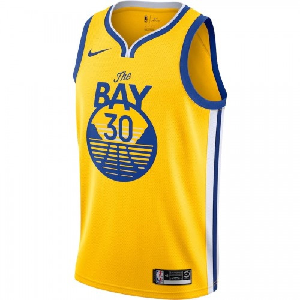 Men's Golden State Warriors Stephen Curry #30 Gold Finished Swingman Jersey - second front view