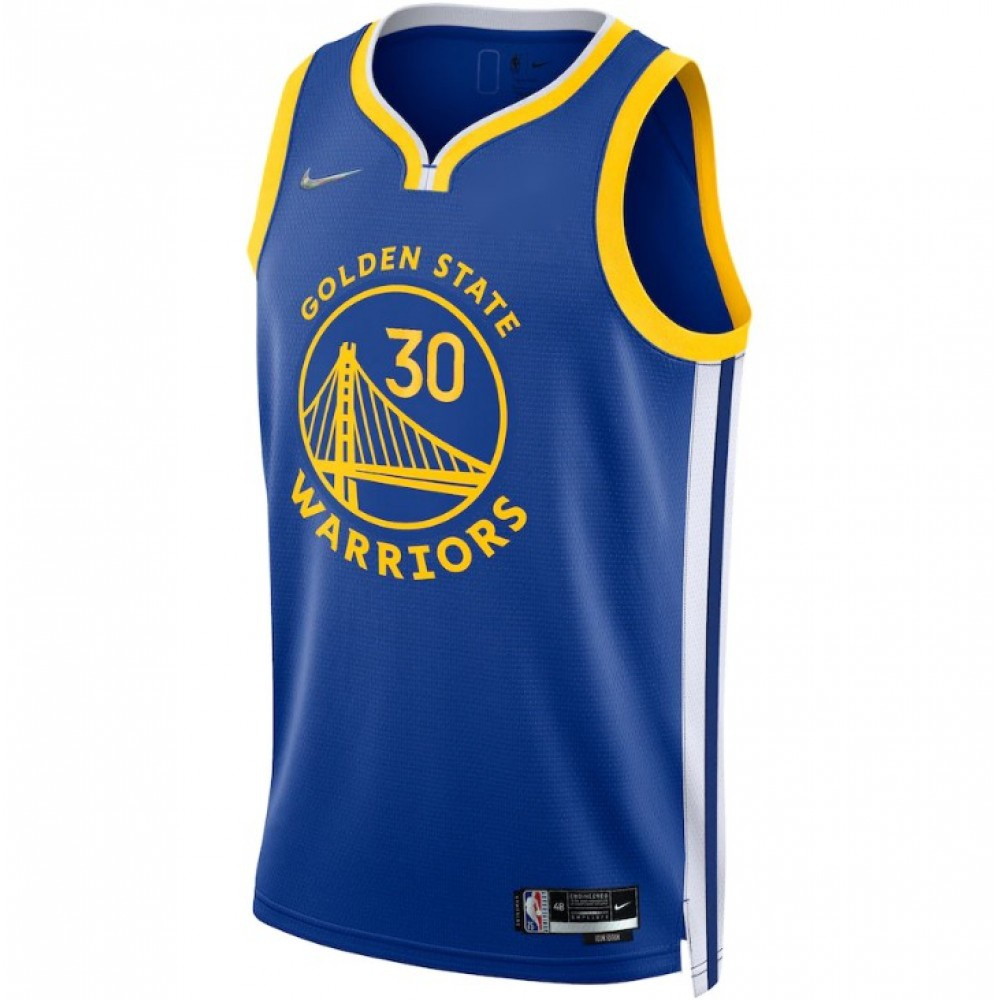 Men's Golden State Warriors Stephen Curry #30 Royal 21/22 Swingman Jersey -Icon Edition - back view