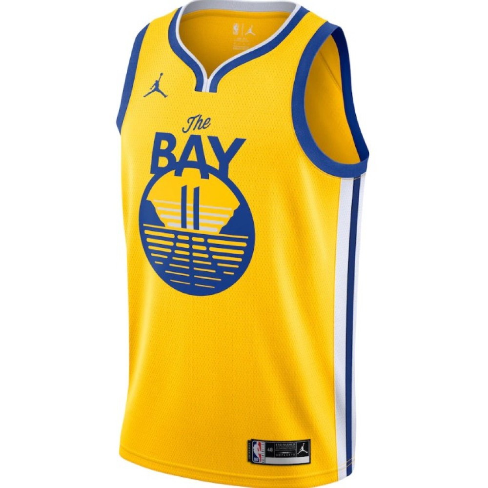 Men's Golden State Warriors Thompson #11 Gold 20/21 Swingman Jersey Statement Edition - back view
