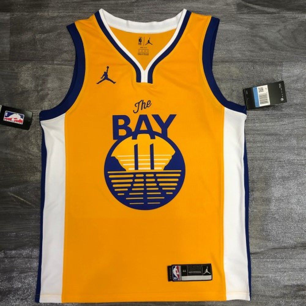 Men's Golden State Warriors Thompson #11 Gold 20/21 Swingman Jersey Statement - second front view