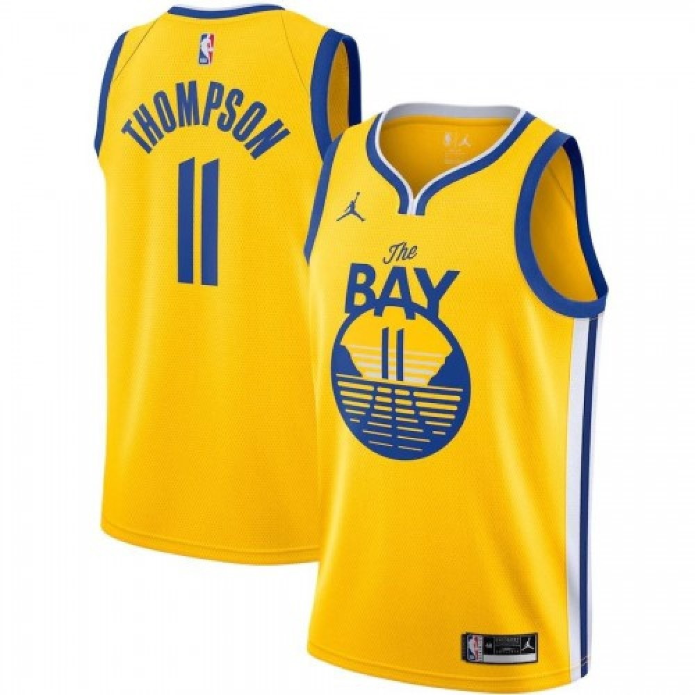 Men's Golden State Warriors Thompson #11 Gold 20/21 Swingman Jersey Statement Edition - front view