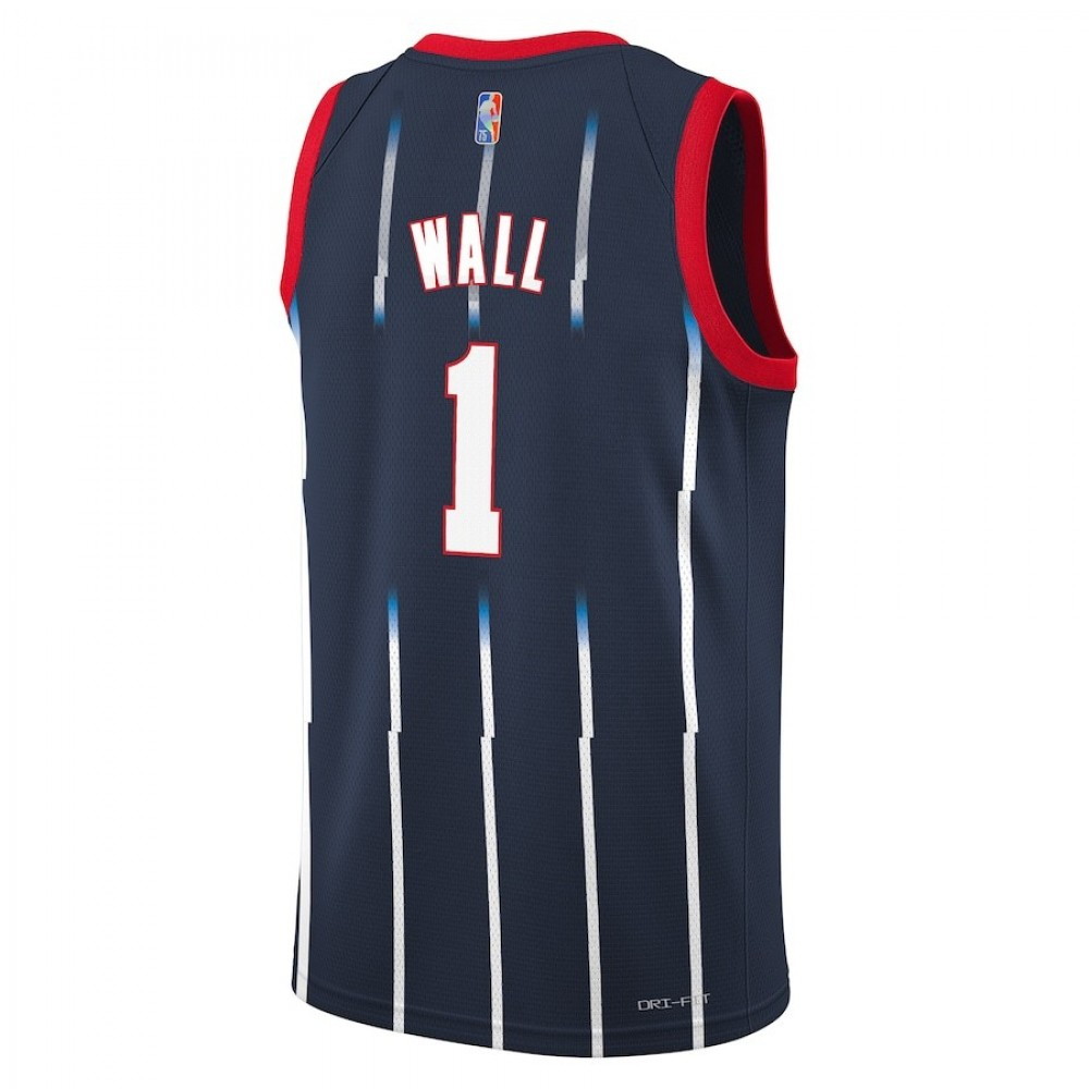 Men's Houston Rockets John Wall #1 Navy 2021/22 Swingman Jersey City Edition - back view