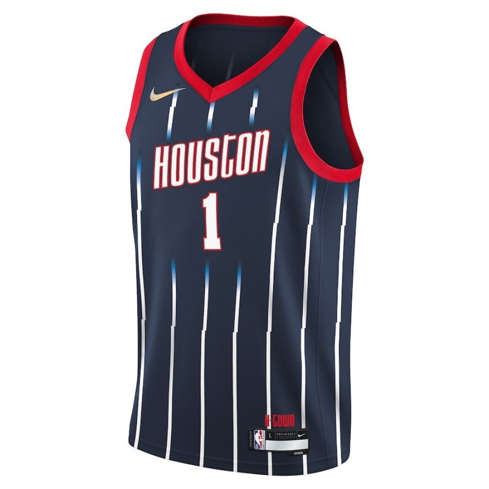 Men's Houston Rockets John Wall #1 Navy 2021/22 Swingman Jersey City Edition - second front view