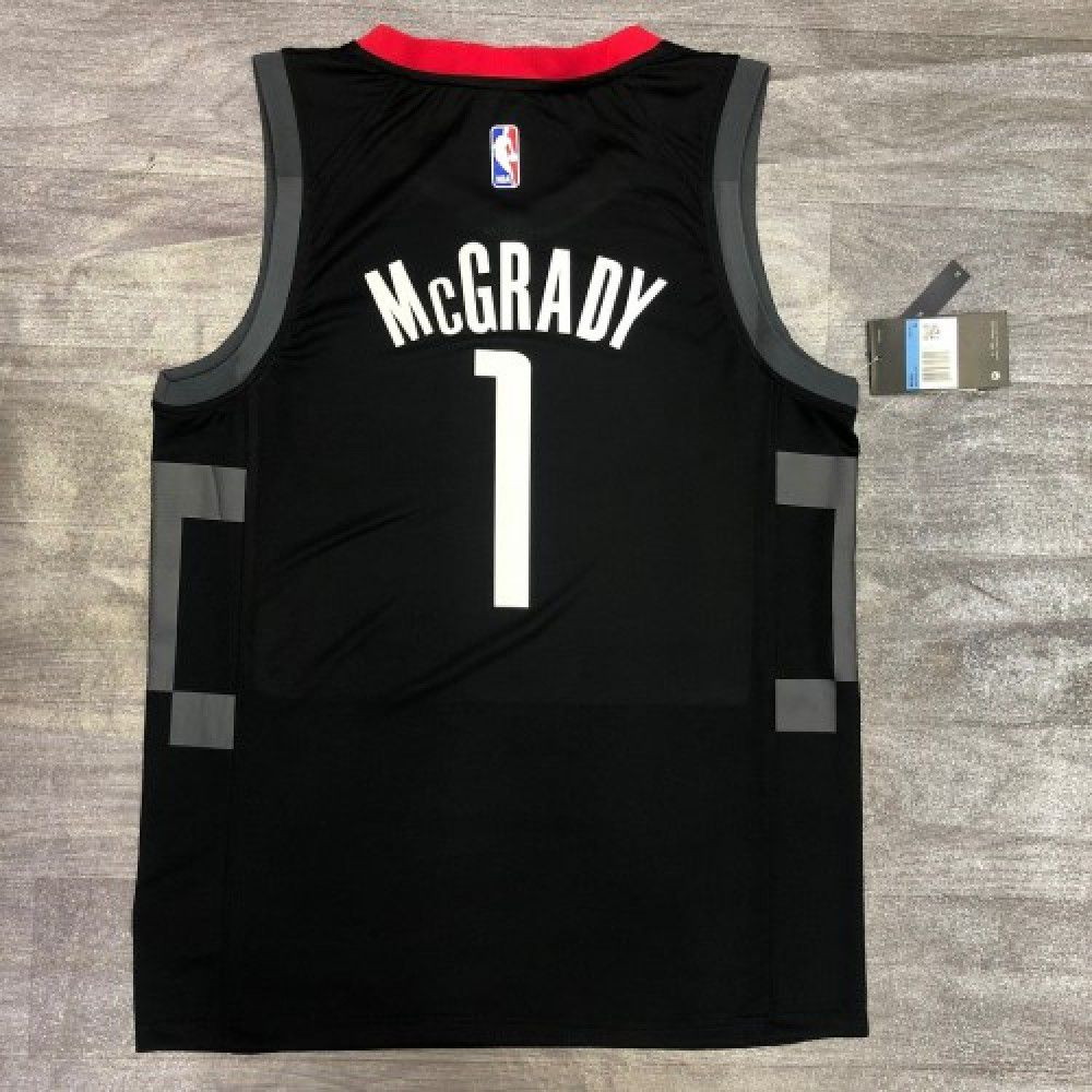 Men's Houston Rockets Tracy McGrady #1 Black 20/21 Swingman Jersey Statement - second front view