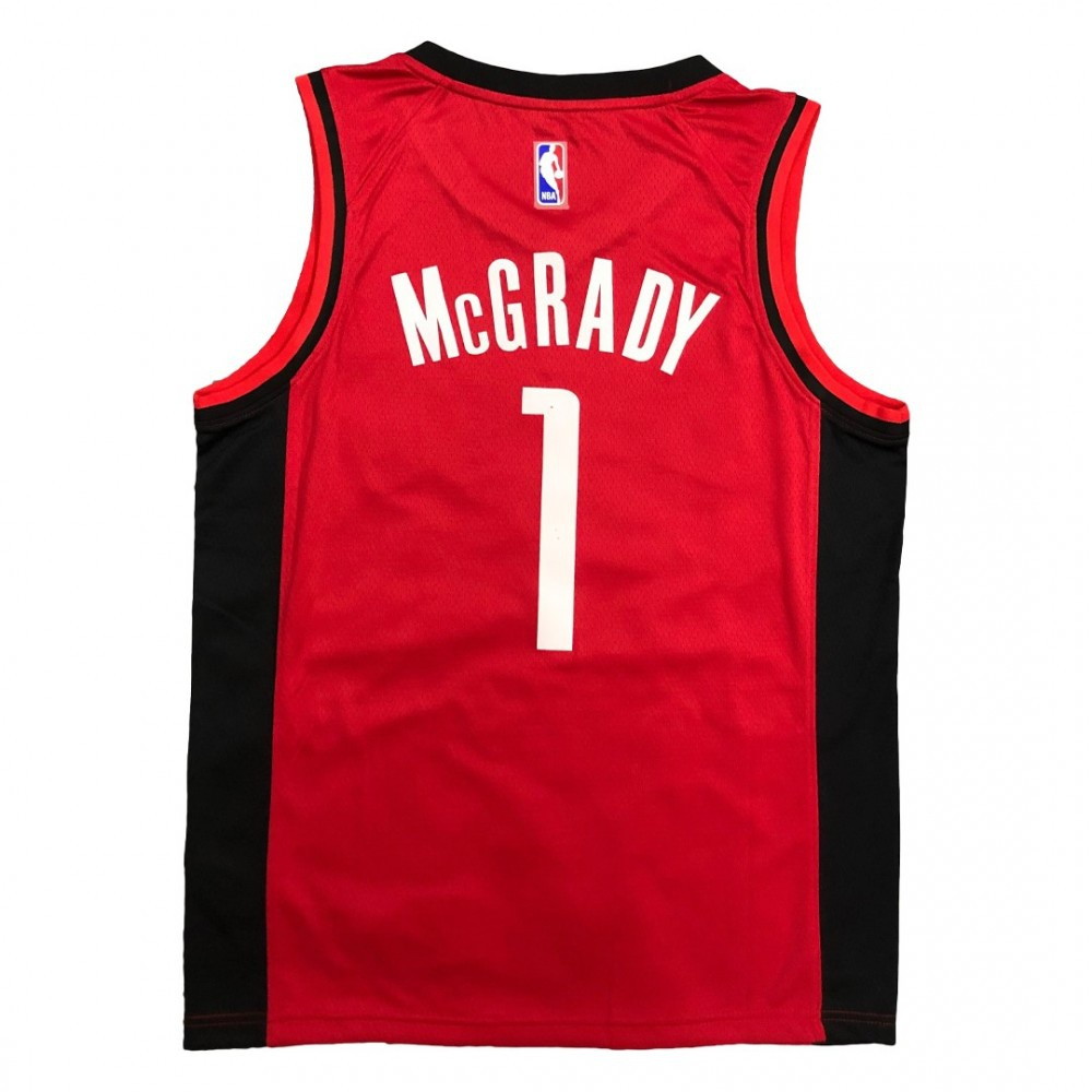 Men's Houston Rockets Tracy McGrady #1 Red Swingman Jersey Icon Edition - back view