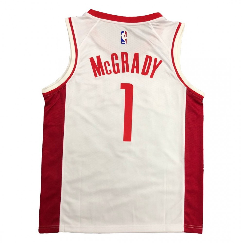 Men's Houston Rockets Tracy McGrady #1 White Swingman Jersey Association Edition - back view