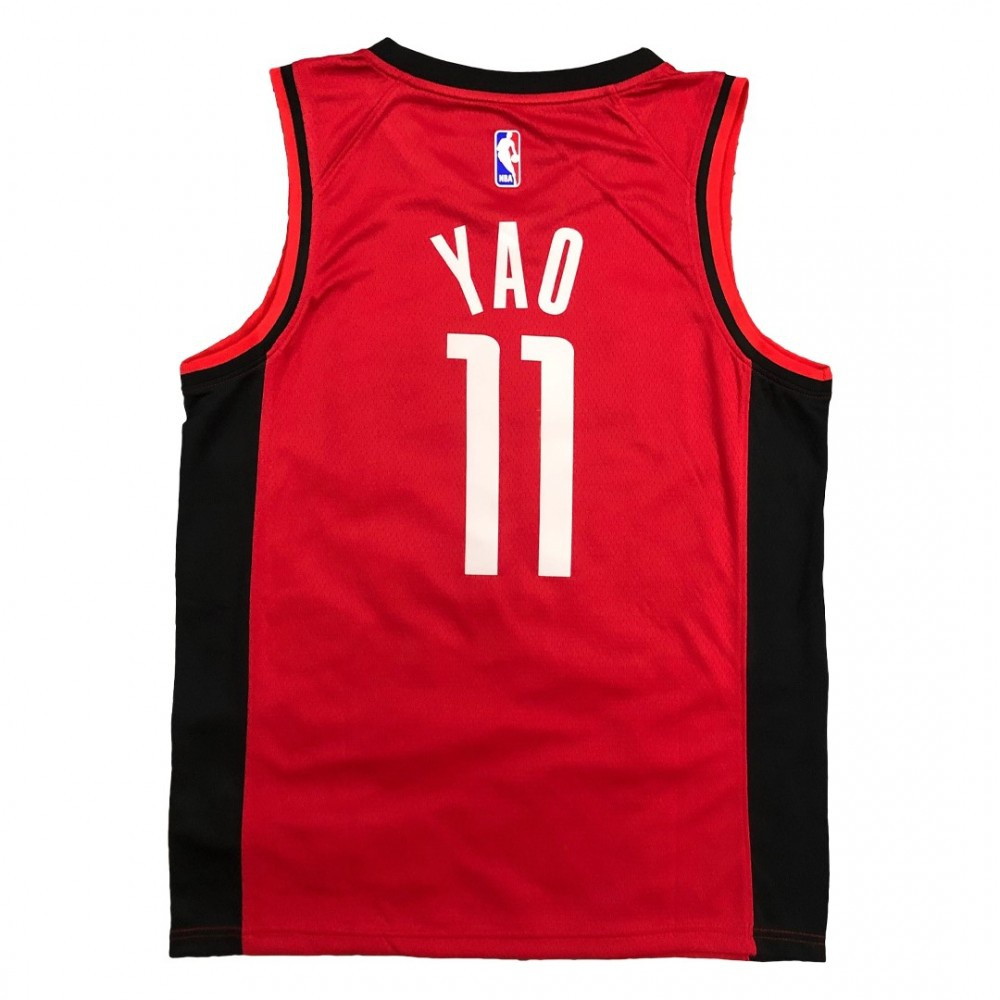 Men's Houston Rockets Yao Ming #11 Red Swingman Jersey Icon Edition - back view