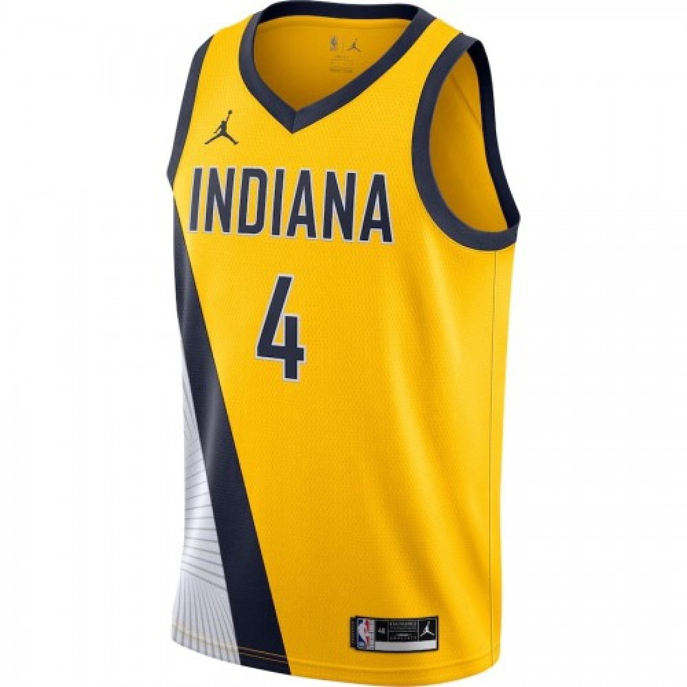 Men's Indiana Pacers Victor Oladipo #4 Gold 2020/21 Swingman Jersey Statement - second front view