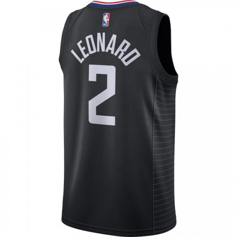 Men's LA Clippers Kawhi Leonard #2 Black 2020/21 Swingman Jersey Statement Edition - back view