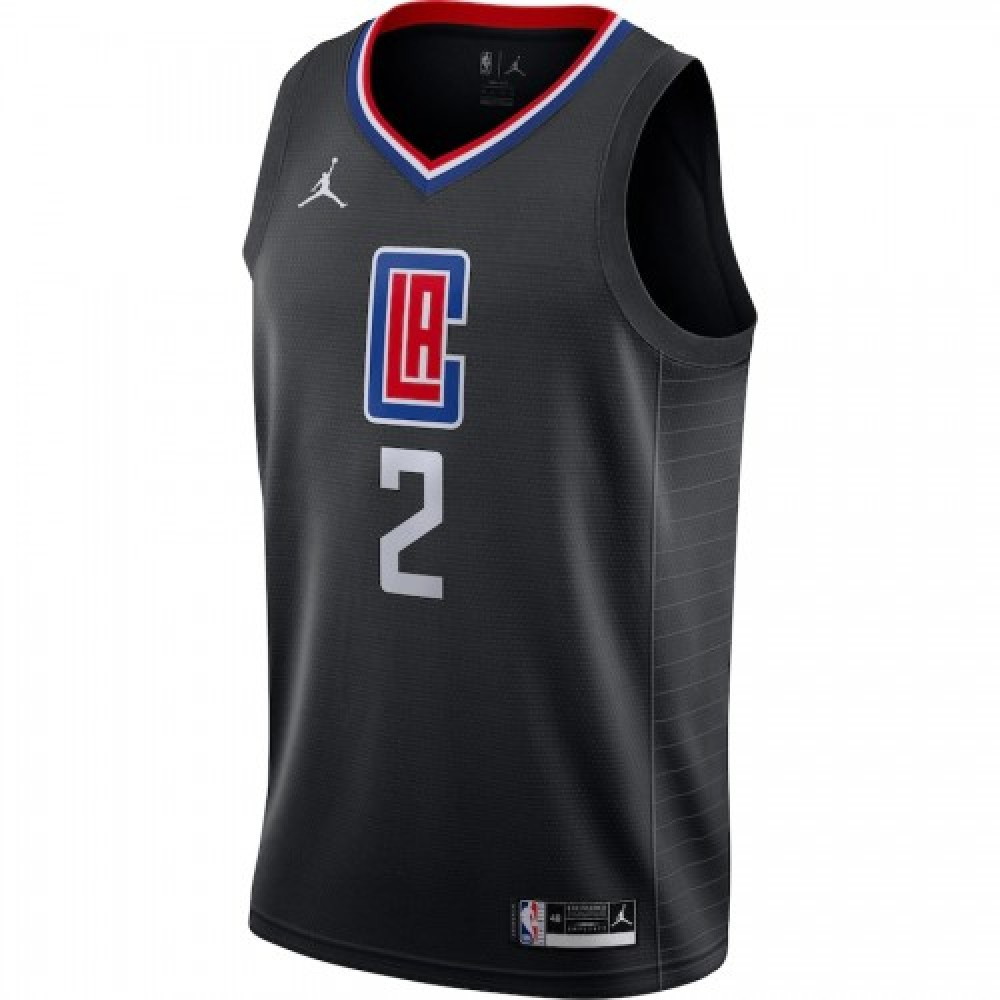 Men's LA Clippers Kawhi Leonard #2 Black 2020/21 Swingman Jersey Statement - second front view
