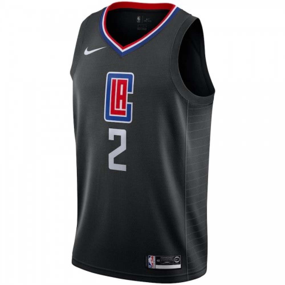 Men's LA Clippers Kawhi Leonard #2 Black Swingman Jersey Statement Edition - second front view