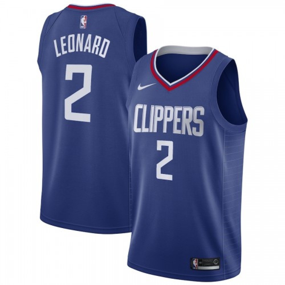 Men's LA Clippers Kawhi Leonard #2 Blue 19-20 Swingman Jersey Icon Edition - front view