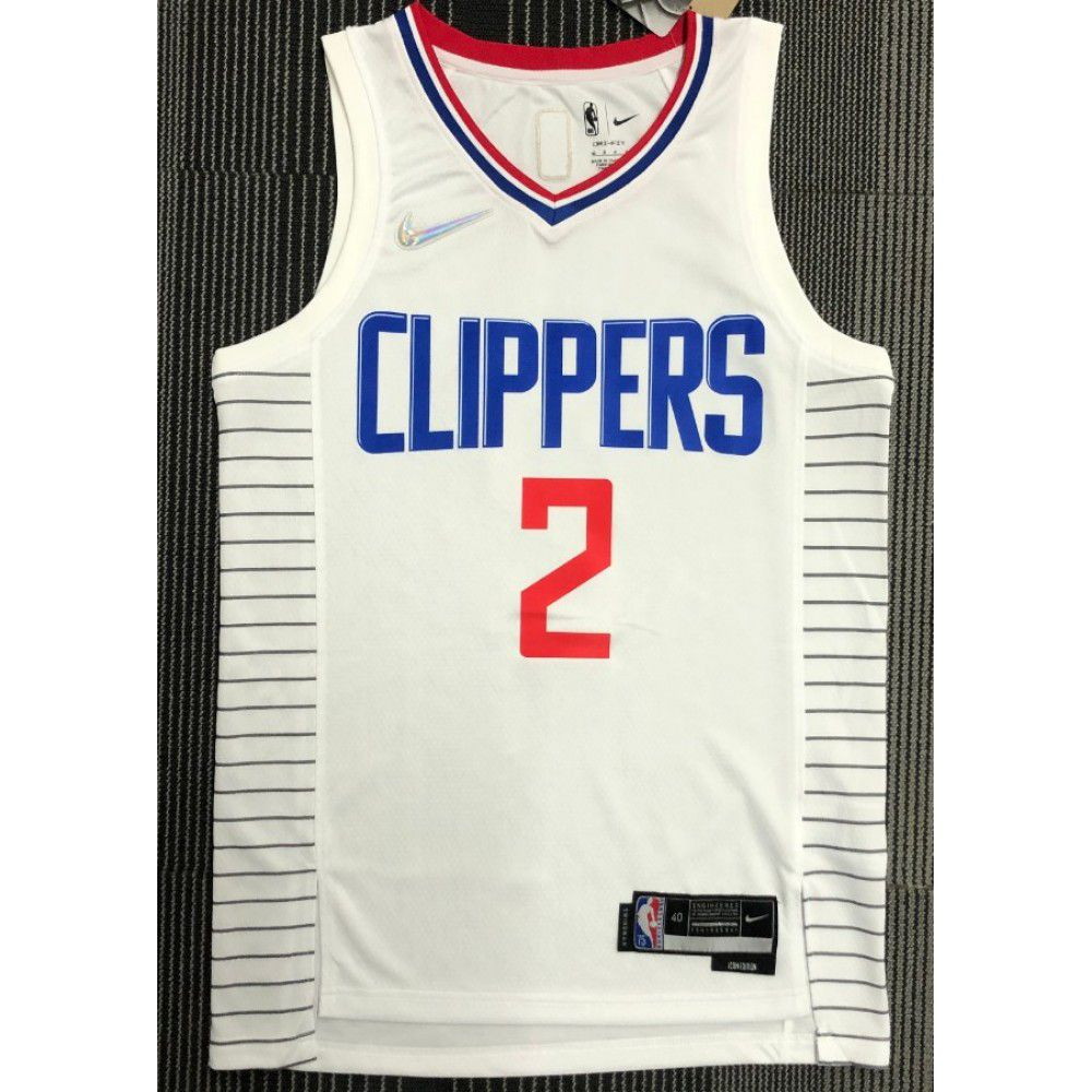 Men's Los Angeles Clippers Leonard #2 White Swingman NBA Jersey Association - second front view