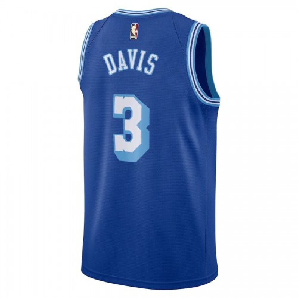 Men's Los Angeles Lakers Anthony Davis #3 Blue 20/21 Swingman Jersey Classic Edition - back view